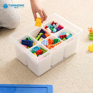 Conteneur de rangement empilable pour blocs de <span class=keywords><strong>construction</strong></span> avec plaque de base, boîte de rangement pour jouets d'enfants - Product Image 4