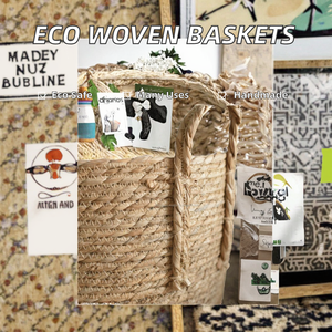 Macetas y Cestas de Almacenamiento Multifuncionales Hechas a Mano con Tela Tejida Ecológica, Floreros Plegables - Product Image 2