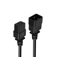 Câble d'extension robuste ignifuge CCC ETL SJT 14AWG/16AWG IEC C19/C20, indice de protection IP20 pour équipements industriels (PVC/Cuivre)