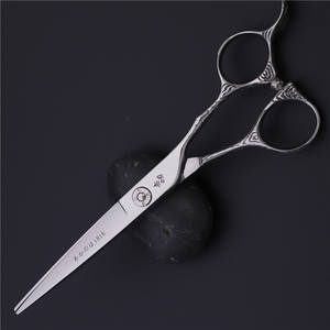 Tijeras de peluquería de acero inoxidable Suzhou 440C, tijeras planas para delinear el cabello, mango mediano, para estilistas - Product Image 4