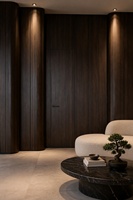Porte intérieure invisible sans cadre BOCHARM, moderne, en bois, sur mesure pour villa, hôtel, salon