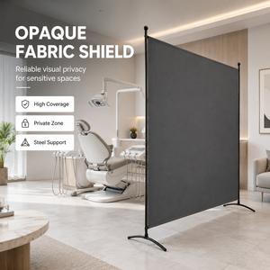 Divisorio Portatile per Ufficio 180x180cm con Telaio in Acciaio e Schermo in Tessuto 180g per Partizione del Posto di Lavoro, Distribuzione all'Ingrosso - Product Image 1