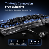 Teclado Mecánico GravaStar K98 Tri-Modo, Montaje Gasket, Carcasa de Aleación de Aluminio, PBT RGB, para Juegos y Oficina, Compatible con Windows y MacOS