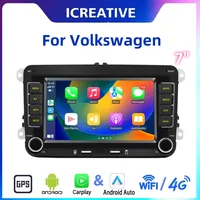 Autoradio Android 2Din pour VW Golf 5/6 Passat B6/B7 Apple CarPlay GPS Navigateur Écran tactile 7 pouces Cartes du monde entier Caméra de recul