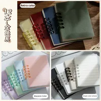 Carnet à spirales A7 à feuilles mobiles avec poche, couverture transparente, format mini, design portable pour les devoirs et l'enregistrement de mémos