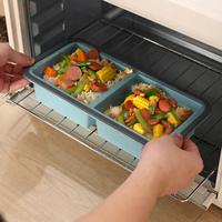 Boîte à lunch en silicone, compatible micro-ondes et congélateur, légère, compartimentée, pour le stockage des aliments