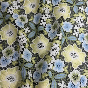 Tissu <span class=keywords><strong>en</strong></span> dentelle florale soluble dans l'eau de haute qualité, écologique, 100% polyester, dentelle <span class=keywords><strong>guipure</strong></span> pour <span class=keywords><strong>robe</strong></span> de mariée, dentelle élégante - Product Image 3