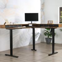 Bureau électrique à moteur unique réglable en hauteur Table de bureau en forme de L pour le patron