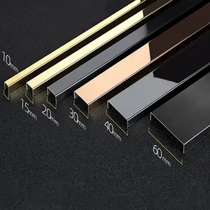 High Quality Decorative Profiles Ceramic Trims Stainless Steel Tile Trim U Shape For Floor Wall Metal Decor Strip Brass Channel