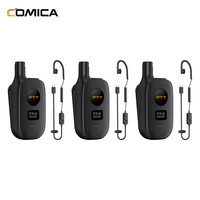 COMICASeekcom M1 (trois ensembles) Mini talkie-walkie avec écouteurs UHF 22 canaux, radio bidirectionnelle sans fil à clipser, OLED