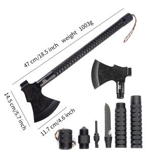 Bộ dụng cụ sinh tồn rìu có thể gập lại rìu cắm trại rìu đi bộ đường dài với búa dụng cụ khẩn cấp cầm tay đặt rìu chiến thuật - Product Image 1