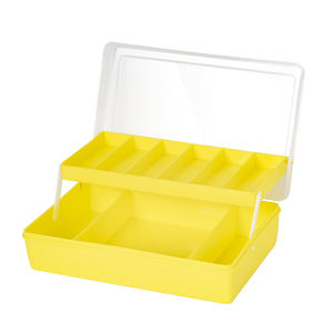 Новый утолщенный пластиковый рыболовный ящик для снастей, двухслойный, прозрачный, портативный, для хранения рыболовных приманок, для использования на озере - Product Image 2