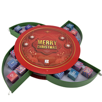Calendario de Adviento Circular personalizado para joyería de Festival, vela de Chocolate, regalo sorpresa cosmético, caja de calendario de 24 días