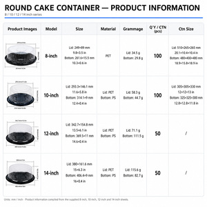 Caja de Embalaje Redonda Transparente para Pasteles, Económica y al por Mayor, con Base Rígida de PS y Tapa de PET en Forma de Domo, para Pastelerías y Tiendas de Dulces - Product Image 5