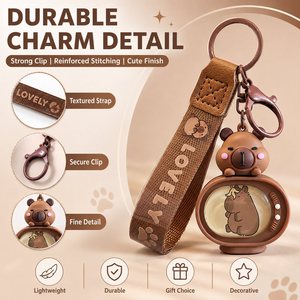 Wholesale Cute Capybara Anime Keychain Kawaii Bag Pendant Plastic <b>Cartoon</b> Key <b>Ring</b> Gift for Kids - Product Image 6