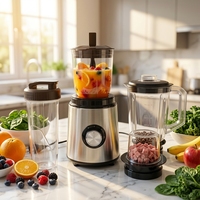Blender multifonction en acier inoxydable 800W 1,6L avec fonction de broyage de glace et anti-fuite - Appareil de cuisine portable