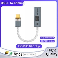 Adaptateur casque USB-C vers 3,5 mm HiFi DAC, CX31993+MAX97220, PCM 32 bits/384 kHz, avec convertisseur USB-A pour PC portable et téléphone portable
