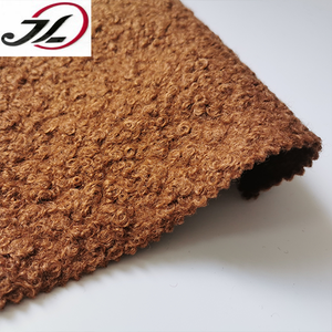 Vendita calda 100% poliestere morbido Sherpa riccio italiano Boucle Knit Double Sided Fleece tessuto bouclé per cappotti da donna - Product Image 5