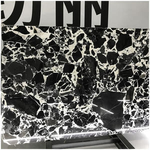 Dalles de <span class=keywords><strong>marbre</strong></span> noir Grand Antique Napoléon à veines blanches de luxe pour comptoirs flottants et revêtements muraux décoratifs - Product Image 1