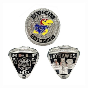 Anillos de Campeonato de Fútbol Americano de los Kansas Jayhawks 2022, Venta al Por Mayor de Fábrica, Anillo de Joyería Fina de Moda para Regalos de Aniversario y Fiestas - Product Image 1