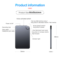 Modèle K2 réduction de bruit HD puce DSP activée par la voix 4MM enregistreur vocal en forme de carte super mince