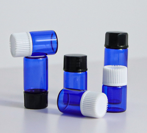 Flacone in Vetro Blu per Oli Essenziali e Cosmetici 2ml 3ml 5ml Ricaricabile Ermetico Antigoccia per Confezionamento Campioni di Oli Essenziali - Product Image 3