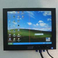Monitor Vga Layar Ukuran Kecil 7 Inci, Monitor Industri Kelas Industri Input Bnc Av Tft Lcd Display dengan Cross untuk Mobil Pc Cctv Kamera Ccd