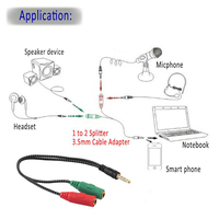 Adaptador Divisor de Audio USB con Conector Estéreo de 3.5mm Macho a 2 Hembra para Auriculares y Micrófono
