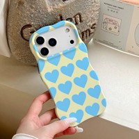 Coque de téléphone Feilin 2-en-1 avec motif cœur contrastant pour iPhone 14 15 16 17 Pro Max