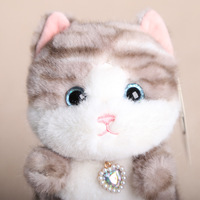 Joli et exquis porte-clés pendentif chaton en peluche avec rembourrage en coton PP, anti-stress, cadeau d'anniversaire