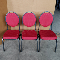 Chaises de banquet robustes à cadre métallique empilable, entièrement soudées, avec revêtement en tissu, capacité de 250 kg, certifiées SGS TUV