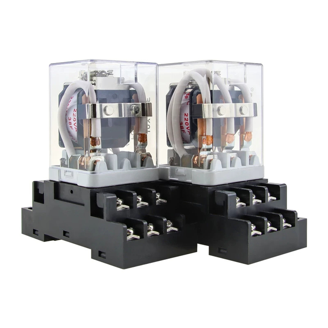 JQX-38F Original Factory 40A 50A Power Relay with Socket | DC 12V 24V / AC 220V Coil 3H 3D Contacts for Motor Control