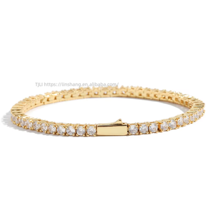 Smooth Spring Buckle Tennis Player <b>Copper</b> Inlaid Zircon Single Row <b>Bracelet</b> Tanjing Fashion Lijing Necklace - Product Image 5