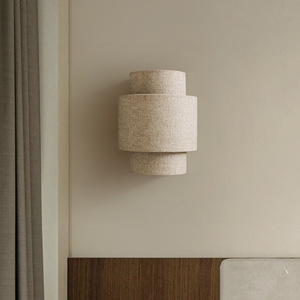 Lámpara de pared con pantalla de tela, luz LED E27, control de interruptor, dormitorio, pasillo, estilo nórdico - Product Image 4