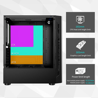 SNOWMAN Mid Tower Gaming PC Case ATX ITX M-ATX Case Gamer PC Customize Gaming Transparent Black Color Computer Case