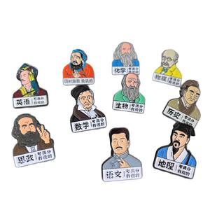 เข็มกลัดรูปตัวอักษร "หลู่ซุน" ของขวัญสร้างแรงบันดาลใจสำหรับนักเรียน ตราโลหะที่ช่วยให้นักเรียนผ่านการสอบเสมอ เข็มกลัดติดกระเป๋านักเรียน - Product Image 5