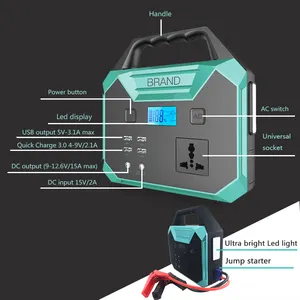 25000mah auto di emergenza powerbank portatile 12 v auto salto di avviamento corrente di Avviamento 500A corrente di Picco 1000A