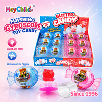 Bonbons en gros personnalisés sous marque privée, bonbons gyroscope LED clignotants en vrac, couleurs bleu rose, snacks interactifs pour la vente au détail