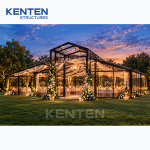 Tente d'auvent de mariage <span class=keywords><strong>chapiteau</strong></span> en aluminium et verre noir 12x30 15x20 20m x 20 40x60 tentes à cadre pour événements adaptés à 200 <span class=keywords><strong>personnes</strong></span> - Product Image 2