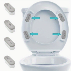Juego de 4 piezas de accesorios silenciosos y antichoque para tapa de inodoro elevada para el hogar - Product Image 1