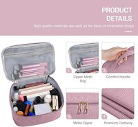 Trousse de Toilette Trois Tailles en Peluche Côtelée avec Fermeture Éclair, Empilable, Forme Cubique, Mignonne, pour Filles, Spa, Salon, Cadeau de Mariage, Trousse de Maquillage