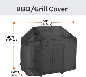 WOQI Custom Heavy Duty Waterproof UV Fire Pit &amp; <strong>BBQ</strong> Grill Cover Essential Outdoor <strong>Camping</strong> &amp; Hiking Product - Product Image 2