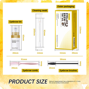 Kit de <span class=keywords><strong>tinte</strong></span> de cejas semipermanente resistente al agua de larga duración, paleta de mezcla, <span class=keywords><strong>tinte</strong></span> de pestañas marrón <span class=keywords><strong>oscuro</strong></span>, crema de <span class=keywords><strong>tinte</strong></span> de cejas vegana - Product Image 5