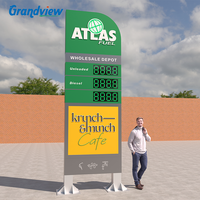 Panneau publicitaire extérieur autoportant Grandview, étanche IP65, avec LED pour la signalisation de station-service
