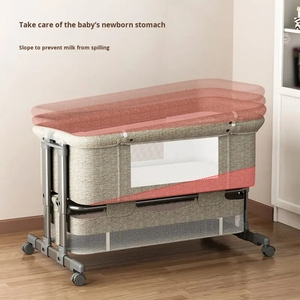 Berceau à bascule pliable pour bébé, <span class=keywords><strong>lit</strong></span> cododo <span class=keywords><strong>de</strong></span> luxe pour nourrisson, berceau <span class=keywords><strong>de</strong></span> chevet, <span class=keywords><strong>lit</strong></span> bébé pliant - Product Image 4