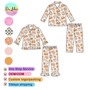 ชุดนอนเด็กผู้หญิงคุณภาพสูง ลายระบาย ผ้าใยไผ่ ดีไซน์สำหรับวันขอบคุณพระเจ้า ไซส์ NB-16T ชุดนอนเด็ก - Product Image 4