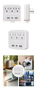 Multipresa da Parete 6 in 1 con 3 Prese AC e Porte USB A e USB C per Ricarica Rapida, Dimensioni Compatte per Camera da Letto, Cucina, Viaggi - Product Image 6