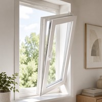 Fenêtre PVC à battant inclinable avec vitrage UPVC, garantie 5 ans, isolation acoustique et thermique, durable, pour bâtiments résidentiels