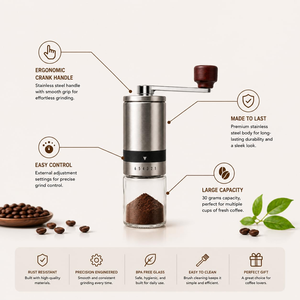 Wholesale High Quality Top Seller 304 Stainless Steel Portable Mini Manual Coffee Bean <b>Grinder</b> With Ceramic for Sale - Product Image 3