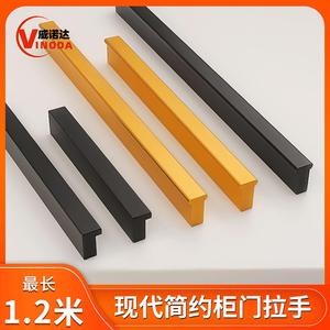 T01 Aluminum Alloy <b>Cabinet</b> Drawer Handle Bar Minimalist Black Wardrobe Furniture Hardware - Product Image 5